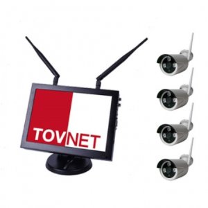 장거리 무선 CCTV WVR 4채널 세트  (HD 210만화소 무선 CCTV 연동+10.1인치 LCD 모니터+녹화기+공유기 통합형+1테라 하드디스크